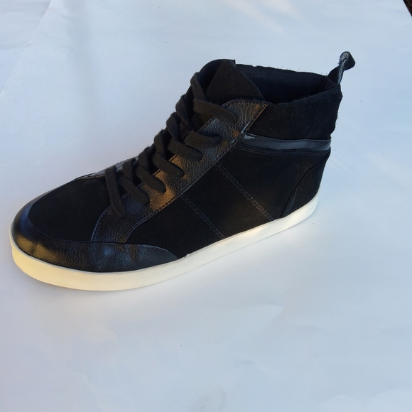 Splendid Lucille Suede & Leather Lace-up Ankle Bootie Mid Top Sneaker 10 Black - Picture 7 of 16